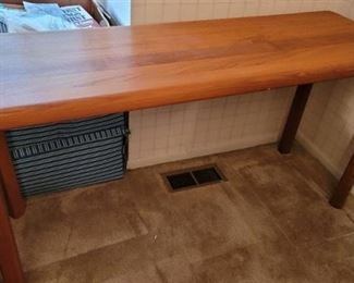 Wooden Curved Corner Sofa Table