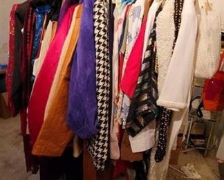 RACK FULL of Vintage Fashion Blouses, Suits, and Pants Sizes S-L Womans