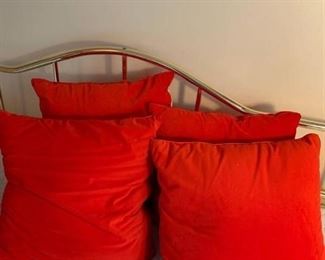 Lot of 4 vibrant orange throw pillows