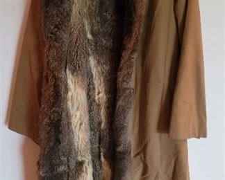 Alaskan Fur Trench Coat Womans Size XL