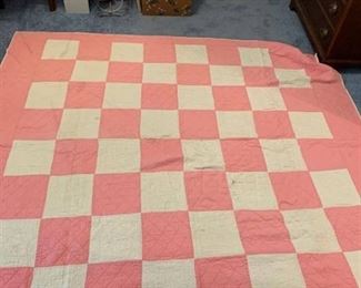 Well loved hand stitched quilt
