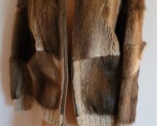 Manolaids Fur Coat with Wool Neck Line