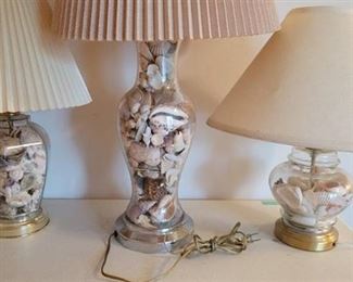 Lot of 3 Seashell Lamps