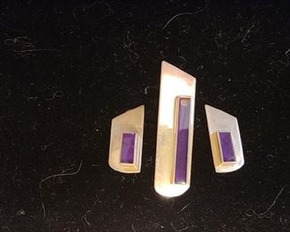 STERLING pendant and earrings