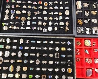 Assorted Sterling rings and jewelry