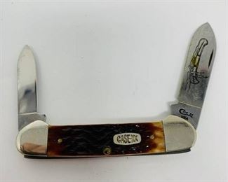 Case XX Amber Bone Canoe Knife