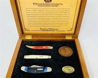 Genuine Case Collectable 3 Knife Set with Case Made in America