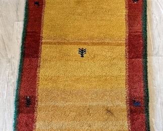 Nepalese Red Yellow Rug 5 X 3'