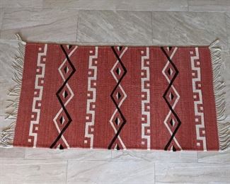 Chimayo Red, Black and White Rug 4 X 2'