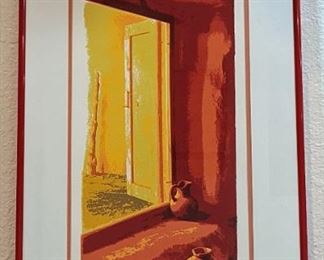 Ron Light "North Wall Ranchos Church"  LE Serigraph 45/50 1988 10 3/4 X 14 1/2"