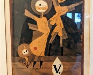 Paul Klee "Blumen Familie V" 1922. Inscribed with title, dated and numbered 134 in the margin. Color pochoir; 9 1/4 x 6 5/16 "