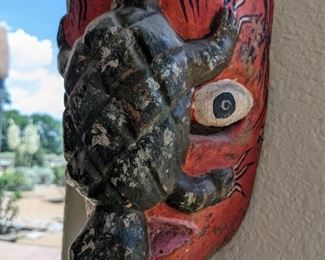 The Turtle and the Devil Hand Carved Mask