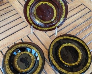 Hand Blown Murano Italian Dinner and Salad Plates