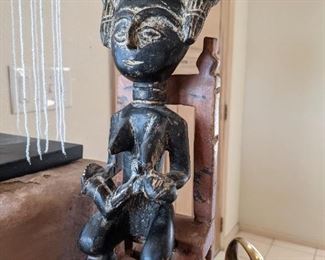 African Hand Carved Breastfeeding Mother Sculpture