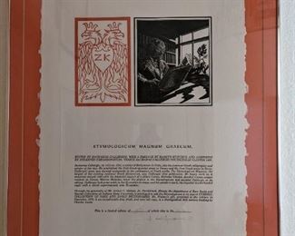 Etymologicum Magnum Graecum, D Erickson '77 LE 22/30 24 X 18"