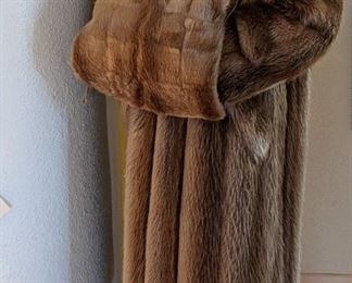 Full Length Longhaired Beaver Coat;                                                    Fur Muffs