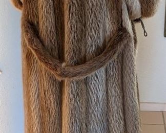 Full Length Longhaired Beaver Coat Back