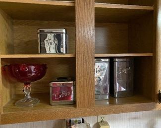 Vintage metal canisters