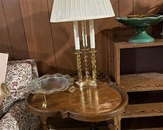 End table, table lamp