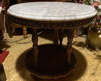 Marble top round table