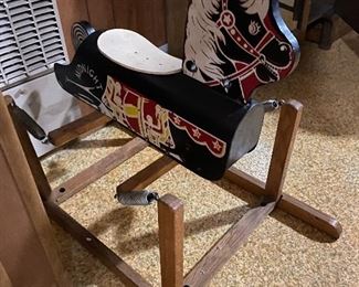 Vintage wood rocking/bouncing toy horse
