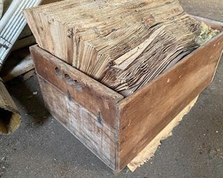 Old wood crate with 3 finger holes