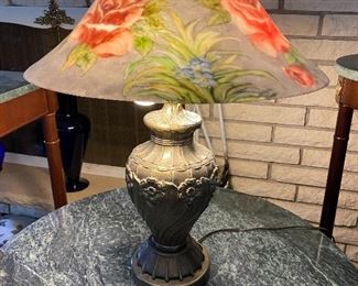 Reverse hand painted lamp