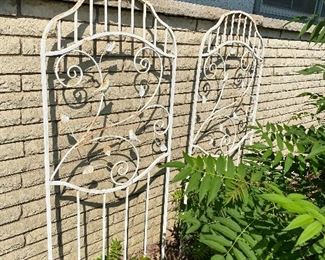 Gorgeous trellis/gate iron pieces with bird detail