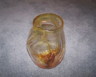 LONSWAY CLEAR & BUTTERSCOTCH VASE