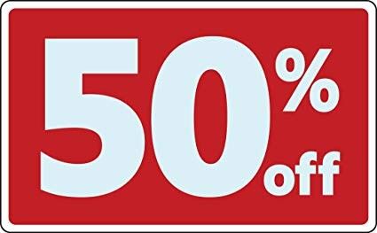 50% OFF Final Day Sunday

