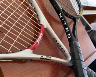 #8 Tennis lot - 2 rackets, new balls and basket $65