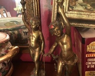 Pair of solid brass candlesticks 