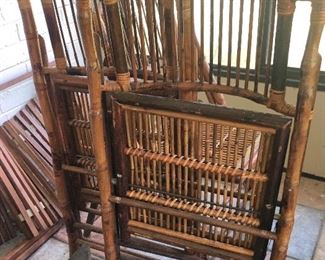 (6) bamboo folding chairs 