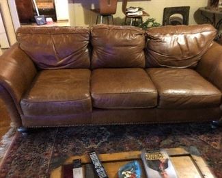 Henredon leather sofa