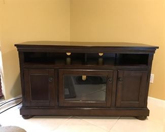 Ashley TV stand/entertainment console in rustic brown. Retail price $395. Sale price $175. 