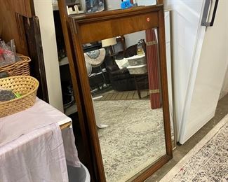 2 MCM Mirrors with walnut frames
