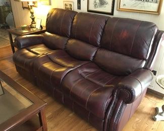Leather Sofa with Automatic Recline