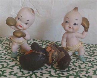 Japan Antique Baby Boxers Figurines