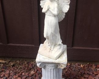 Outdoor Garden Sculpture, Stone Garden Figures; Praying Angel