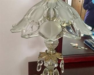 Vintage Crystal Lamp on Marble Base