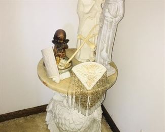 Owl Marble Pedestal Table