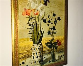 Gold Framed Floral Artwork