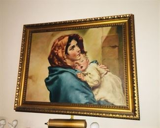 Mother and Child Framed Oil painting