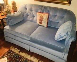 Blue Sofa and Loveseat
