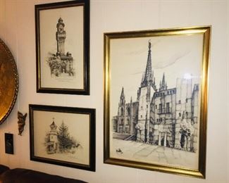 Italian early 19th century framed sketches