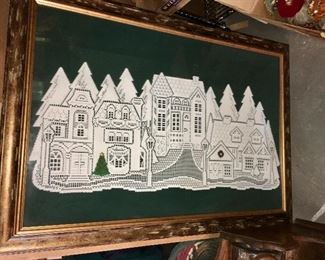 Vintage Lace Framed Art