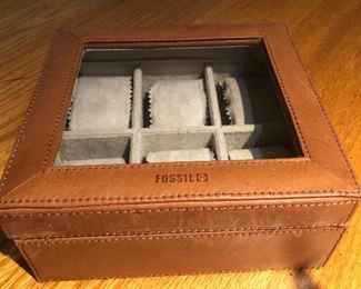 Fossil leather watch case