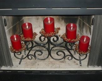 Candles in the fireplace