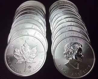 23 SILVER 1 OUNCE CANADIAN MAPLE LEAF 99.9 PERCENT SILVER