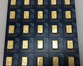 PAMP SUISSE 25 GRAMS 99.9% GOLD BARS